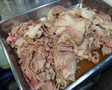 【岩手】牛バラ肉のすきやき風おにぎり作り方1写真