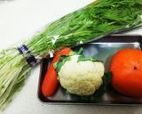 水菜と柿のサラダ作り方1写真