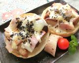蒸し椎茸×ベーコンのごま塩レモントースト作り方7写真