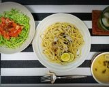 簡単松茸風味きのこスープパスタ作り方6写真