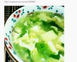 激早!青梗菜と豆腐と卵のふわとろスープ作り方7写真