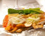 スキレットで秋鮭ホイル焼き。ゴマ味噌味作り方2写真