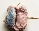 残り野菜を鶏皮で巻き巻き作り方3写真