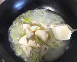 中華風☆豆腐とネギの豆乳スープ作り方4写真