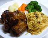 やわらかスペアリブ＆パスタのプレート作り方10写真