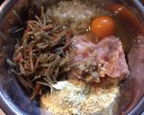きんぴらごぼう入り鶏つくねの照り焼き♪作り方2写真