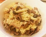 簡単ごちそう!きのこと牛肉の炊き込みご飯作り方5写真