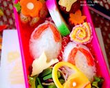 赤い鼻緒のおにぎり☆和小物モチーフ弁当作り方5写真