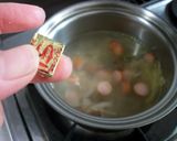 ゴボウのささがきとソーセージのスープ作り方5写真