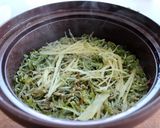 水菜と小女子のシンプル炊き込みごはん作り方3写真