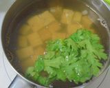 春菊と豆腐のすまし汁作り方2写真