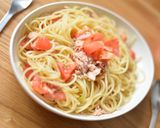 超簡単☆和風ツナトマトパスタ作り方5写真