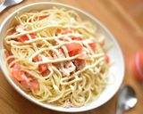 超簡単☆和風ツナトマトパスタ作り方6写真