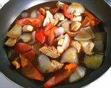 鶏むね肉とパプリカの玉ねぎの 甘酢餡掛け作り方5写真