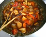 鶏むね肉とパプリカの玉ねぎの 甘酢餡掛け作り方6写真