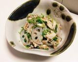 ささみと豆苗とれんこんのさっぱり梅和え作り方6写真