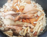 柿と秋鮭、シメジの炊き込みご飯作り方4写真