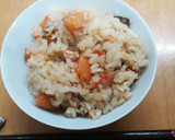 柿と秋鮭、シメジの炊き込みご飯作り方5写真