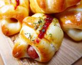 卵と牛乳♪簡単成形☆ウィンナーロールパン作り方17写真