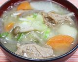 大豆のお肉で＊具だくさん食べる味噌汁作り方4写真