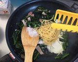 ほうれん草とベーコンの温卵クリームパスタ作り方7写真