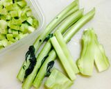 ブロッコリーの茎と残り野菜でエコシチュー作り方1写真