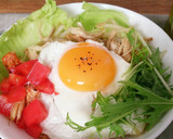 カフェ飯☆蒸し鶏ともやしの塩ダレ丼作り方7写真