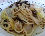 簡単！白菜とツナと塩昆布のクリームパスタ作り方6写真
