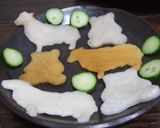 浅漬けアニマル♪アニマル野菜玉子焼き♪作り方3写真