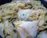 簡単！白菜とツナと塩昆布のクリームパスタ作り方5写真