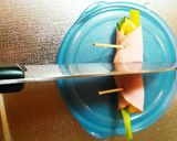 簡単5分お弁当☆セロリとレモンのハム巻き作り方3写真