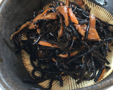 ゴボウ茶の出し殻再利用、ひじきの煮付け作り方10写真