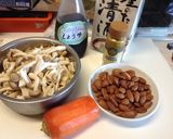 アーモンドとキノコの炊き込みご飯　作り方1写真