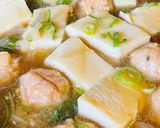 鶏団子と豆腐のうま煮スープ作り方2写真