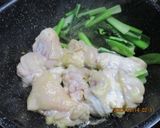 小松菜とキヌサヤ鶏もも肉のマヨ炒め😋♪作り方5写真