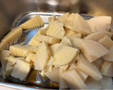 タケノコと山ふきと鶏もも肉の煮物作り方3写真