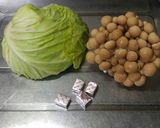 ☆♪しめじとｷｬﾍﾞﾂのｽｰﾌﾟ&煮☆♪作り方1写真