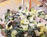 ハムわかめ野菜のからしマヨネーズ和え作り方3写真