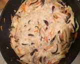 旬の食材キノコたっぷりクリーム焼きそば作り方3写真
