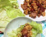 卵とウインナーのレタス包み作り方6写真