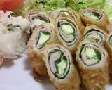 チーズと大葉のくるくる巻きカツ作り方3写真