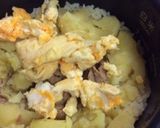 大豆のお肉とじゃがいもの炊き込みごはん作り方4写真