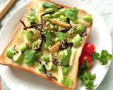 枝豆×チータラ×塩昆布のおつまみトースト作り方4写真