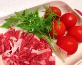 ワインに合う♪牛肉乗せトマト♪作り方1写真