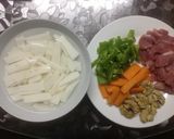 長芋くるみ豚肉炒め（山药胡桃炒猪肉）作り方2写真
