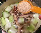 ＊チンゲン菜と竹輪のふわとろ卵スープ＊作り方3写真