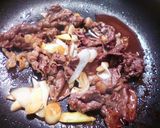 牛肉と白ネギの甘辛温玉添え♪作り方4写真