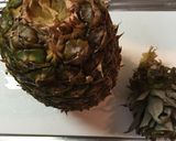 パイナップルの切り分け方☆丸むきパイン作り方1写真