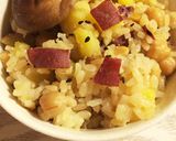発芽米でサツマイモとひよこ豆の炊きおこわ作り方6写真