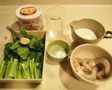 海老と小松菜の中華クリーム煮作り方1写真